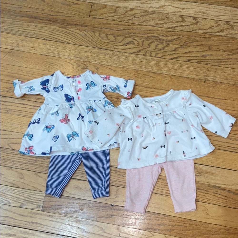 Girls (0-3 months) Light Long-sleeve & pant sets